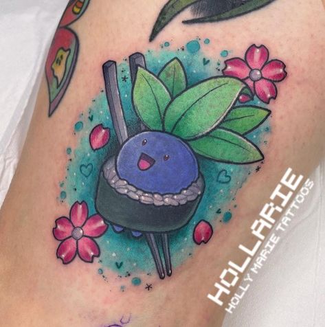 Oddish Tattoo, Sushi Tattoos, Sushi Tattoo, Holly Marie, Pokemon Tattoo, Old Fan, Sketch Ideas, Body Modifications, Thanks So Much