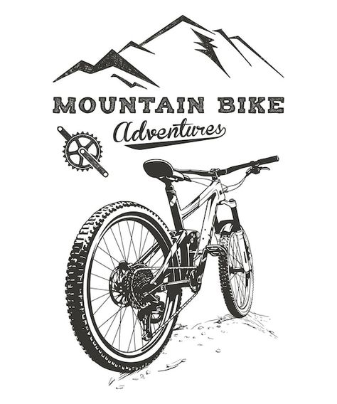 Adrenaline Sports, Bike Adventure, Mountain Bike Art, Vector Line Art, Bike Logo, Bike Quotes, Bike Illustration, Line Art Illustration, Vector Line