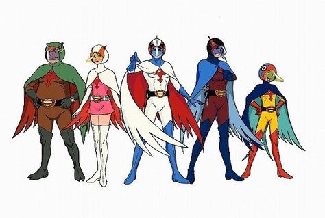 Gatchaman (1972) ~~ Clean character designs were a necessity for hand-drawn cels. Shogun Warriors, Space Ace, Battle Of The Planets, Robot Cartoon, G Force, Morning Cartoon, 80s Cartoons, The Planets, Cartoon Tv