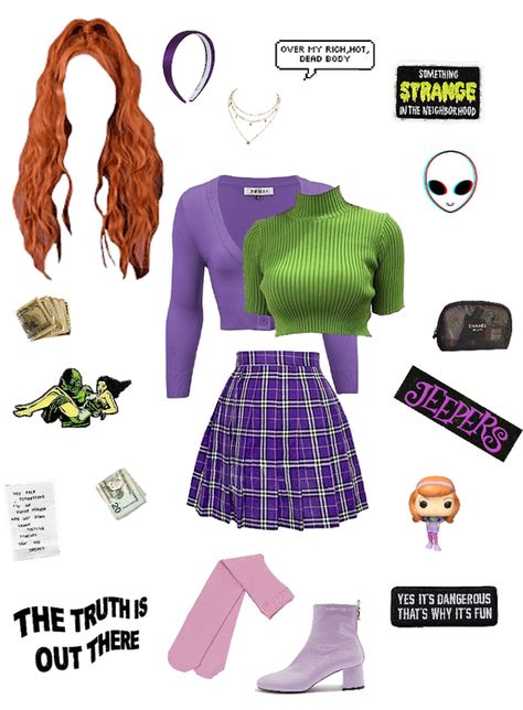 Modern Scooby Doo: Daphne Blake Outfit | ShopLook Modern Scooby Doo, Daphne Blake Outfit, Scooby Doo Diy Costume, Daphne Outfit, Daphne Halloween Costume, Scooby Doo Daphne, Scooby Doo Halloween, Daphne Costume, Halloween Coustumes