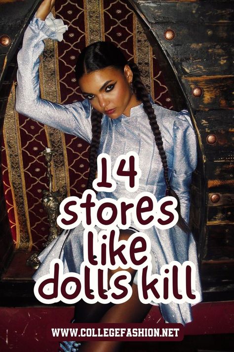 stores like dolls kill Punk Fashion Edgy, Kawaii Grunge Aesthetic, Goth Rave Outfits, Dollskill Outfits, Clubbing Fits, Dolls Kill Outfits, Cheap Clothing Stores, Harajuku Street Style, Goth Streetwear