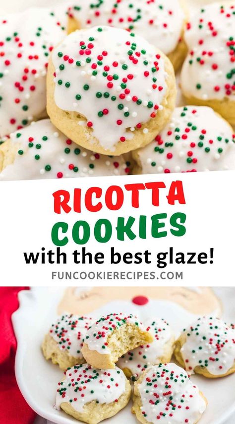 Best Lemon Ricotta Cookies, Vanilla Ricotta Cookies, Best Ricotta Cookies, Italian Ricotta Cookies Recipe, Ricotta Cookies Italian, Ricotta Christmas Cookies, Italian Lemon Ricotta Cookies, Xmas Bakes, Fun Cookie Recipes