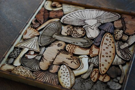 mushroom puzzle | The Arkansas Traveler | Flickr Wood Laser Ideas, Wood Burn Designs, Laser Cut Wood Crafts, Etsy Inspiration, Laser Engraved Gifts, Laser Cut Kit, Dremel Wood Carving, Laser Cut Patterns, Laser Art