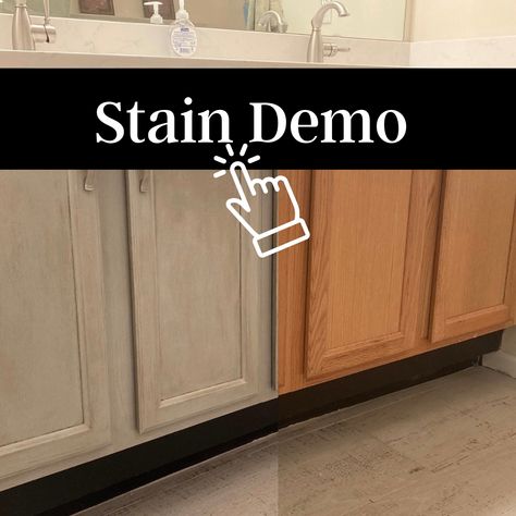 White Gel Stain Over Golden Oak Cabinets, Staining Cabinets Without Sanding, Kitchen Cabinet Stain Color Ideas, Stained And Painted Kitchen Cabinets, Kitchen Cabinet Stain Colors, Gel Stain Kitchen Cabinets, Gel Staining Cabinets, Cabinet Stain Colors, Stained Kitchen Cabinets