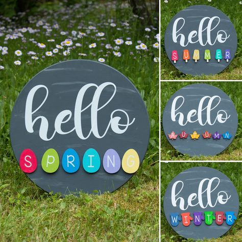 Spring Craft Fair Ideas Make And Sell, Summer Signs Diy, Cricut Spring Decor, Spring Wooden Decor, Spring Cricut Ideas, Spring Wooden Signs, Spring Cricut Projects To Sell, Cricut Spring Projects, Summer Cricut Projects