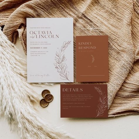 EmilyLanePaperie (@emilylanepaperie) • Instagram photos and videos Wedding Burnt Orange, Burnt Orange Wedding, Font Background, Rust Wedding, Orange Wedding Invitations, Burnt Orange Weddings, Terracotta Wedding, Minimalist Wedding Invitation, Desert Colors