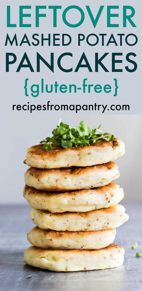 Gluten Free Potato Pancakes, Leftover Mashed Potato Pancakes, Potato Pancakes Easy, Recipes Potatoes, Mashed Potato Pancakes, Mashed Potato Cakes, Breakfast Inspiration, Thanksgiving Leftover Recipes, Friends Recipes