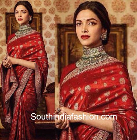 Deepika Padukone in Sabyasachi Saree Deepika In Sabyasachi, Red Velvet Saree, Saree Sabyasachi, Deepika Padukone Saree, Sabyasachi Saree, Orang India, Velvet Saree, Sabyasachi Sarees, Banaras Sarees