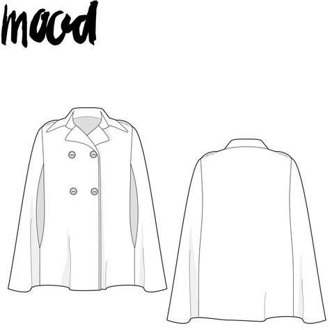 Cape Coat Pattern, Cape Pattern Sewing, Mood Sewciety, Sewing Coat, Cape Pattern, Light Academia Aesthetic, Free Pdf Sewing Patterns, Free Sewing Pattern, Mood Fabrics