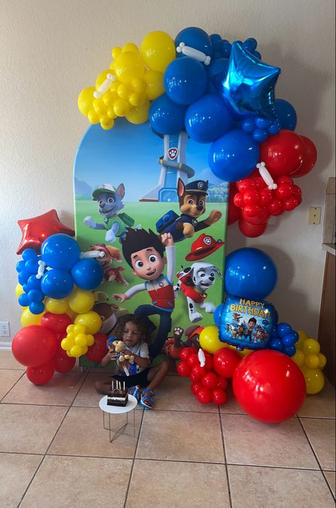 Paw Patrol Balloon Decorations, Paw Patrol Balloon Arch, Paw Patrol Balloon Garland, Paw Patrol Backdrop, 30th Birthday Background, Paw Patrol Birthday Party Cake, Star Backdrop, Paw Patrol Balloons, Paw Patrol Birthday Decorations