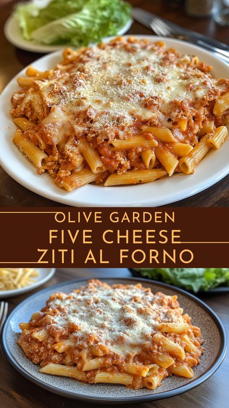 Pasta Recipes: Olive Garden Five Cheese Ziti Al Forno Olive Garden Ziti Al Forno, Five Cheese Ziti Olive Garden, Olive Garden Five Cheese Ziti, Five Cheese Ziti Al Forno, Cheese Ziti, Ziti Al Forno, Five Cheese Ziti, Creamy Cheesy Pasta, Olive Garden Pasta