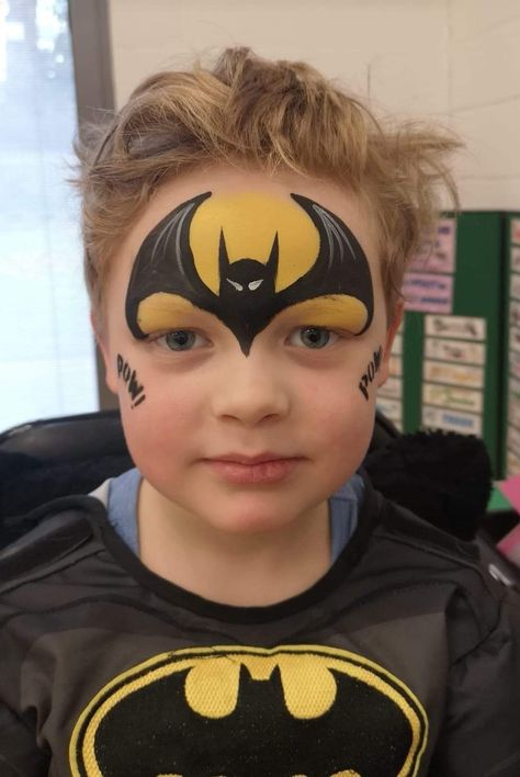 Children’s Face Paint Ideas, Disney Face Painting Ideas, Face Painting Ideas For Kids Boys, Batman Face Paint Easy, Bluey Face Painting Ideas For Kids, Face Paint Ideas For Boys, Facepainting Ideas Kids, Face Painting Boys, Superhero Face Paint