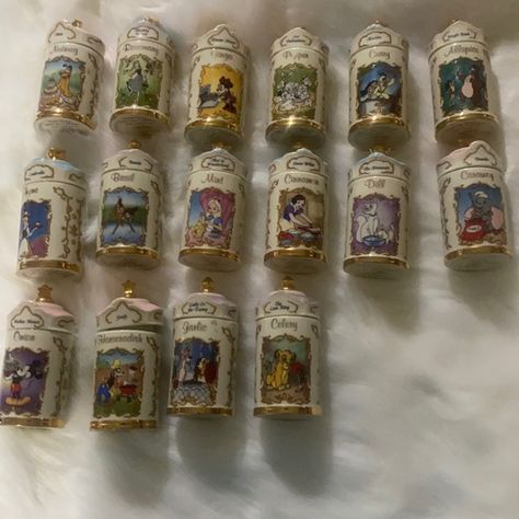 Lenox 1995 Walt Disney spice jar collection Jar Collection, Spice Jar, Spice Jars, Walt Disney, Disney, Closet