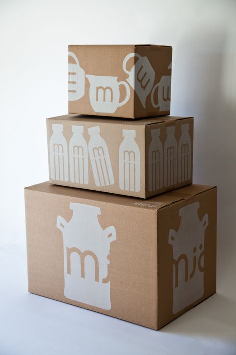 clever mjölk Home Decor Packaging, Packaging Box Design, Decor Packaging, Carton Design, Kraft Packaging, Milk Packaging, Design Café, Eco Packaging, Cool Packaging