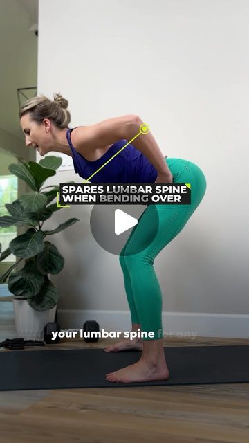 Megan Dahlman on Instagram: "(💥 Free 5-Day Glute Builder program, includes this move and so many others! Type GLUTES in the comments below and I’ll DM you the link to get started right away 👍) 

👋 Ok, you’ve heard me say it before - The “Hip Hinge” may be THE MOST IMPORTANT movement to master as you get older - ESPECIALLY IF YOU HAVE OSTEOPENIA OR OSTEOPOROSIS!!! 

Having this movement pattern ingrained in your body will prevent untold back issues, hip issues, and even serious injuries throughout the rest of your life! This move also spares any fragile lumbar vertebrae from excessive load. 

Tips to remember: 

✅ Knees should be slightly bent - never locked out. 

✅ Think about folding at the hip crease and then straightening back out by squeezing your glutes hard 

✅ Move your torso as Knee Mobility, Lumbar Vertebrae, Hip Hinge, Osteoporosis Exercises, Movement Pattern, Hip Pain Relief, Physical Therapy Exercises, Hip Flexors, Knee Exercises