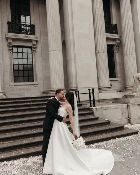 The beautiful J & J at The Marylebone Old Town Hall last weekend ✨ Simple and elegant long stem rose bouquets are in! Creating a romantic and effortless feel, this look is being requested more and more in 2024 and is one wedding trend that will never date 🤍 Congratulations J & J 🫶🏼 Venue: @adaytorememberlondon & @hotelmarylebone Photographer: @joshuawoodlandphoto Hair: @allybethhairdesign Makeup: @beckyhowiemua Dress: @enzoani @helenafortley #intimatewedding #maryleboneoldtownhall #... Town Hall Elopement, Old Town Wedding Photography, Town Hall Wedding Photography, Old Marylebone Town Hall Wedding, Old Marylebone Town Hall, Jersey City, London Town, Town Hall, Wedding Trends