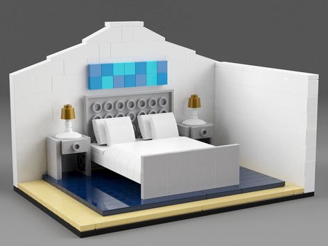 Family House Interior, Lego Interior Design, Lego Hacks, Lego House Ideas, Lego Bedroom, Lego Poster, Lego Furniture, Lego Modular, Lego Craft