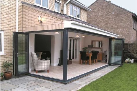 Farmhouse Patio Doors, Modern Patio Doors, Folding Sliding Doors, Bifold Patio Doors, Garden Room Extensions, House Extension Plans, Sliding Folding Doors, Farmhouse Patio, Room Extensions