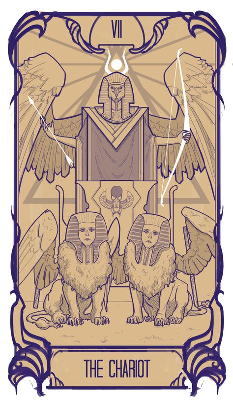 Chariot Tarot, Tarot Cards Art Illustration, The Chariot Tarot, Amun Ra, Really Cool Wallpapers, God Of The Sun, The Fates, Art Thomas, Occult Symbols