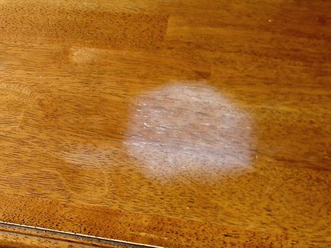 Remove White Spots from Table 2 How To Remove White Spots From Wood, How To Fix White Spots On Wood Table, How To Get White Spots Off Wood Table, White Stain On Wood, Water Stain On Wood, White Wood Stain, Restore Wood Furniture, Remove Water Spots, Woodworking Projects Table