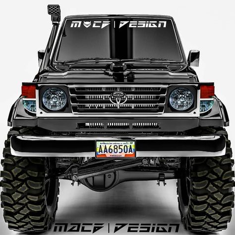 Black beast design #macbdesign #toyota #toyotacruisers #landcruiser #70series #mickeythompson #xdseries #black #beast #yota #4x4vzla #vzla… Beast Design, Chrysler Airflow, Toyota Cruiser, Land Cruiser 70 Series, Series Wallpaper, Jimny Suzuki, Black Beast, Armored Truck, Toyota 4x4