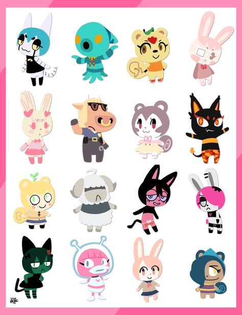 Animal Crossing Character Customization, Cute Villagers Acnh, Animal Crossing Npc Characters, Animal Crossing Villagers Design, Smug Villagers Acnh, Acnh Villager Drawings, Animal Crossing Cats, Animal Crossing Fan Art, Animal Crossing Funny