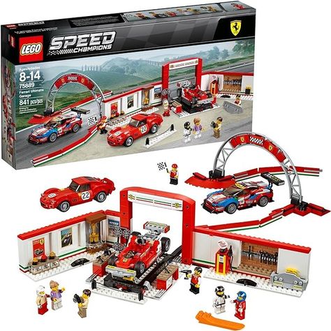 Amazon.com: LEGO Speed Champions Ferrari Ultimate Garage 75889 Building Kit (841 Pieces) : Toys & Games Lego Racers, Ferrari 250 Gto, Ultimate Garage, Lego Speed Champions, Car Ramps, Ferrari Racing, Aston Martin Vantage, Ferrari 250, Model Cars Kits