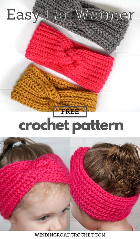 This quick crochet twisted ear warmer is a perfect gift. The free pattern has a video tutorial and instructions for using 3 weights of yarn. Crochet Ear Warmer Free Pattern, Twisted Ear Warmer, Ear Warmer Pattern, Crochet Ear Warmer Pattern, Crochet Headband Free, Easy Crochet Headbands, Crochet Headband Pattern Free, Crochet Headbands, Headband Crochet