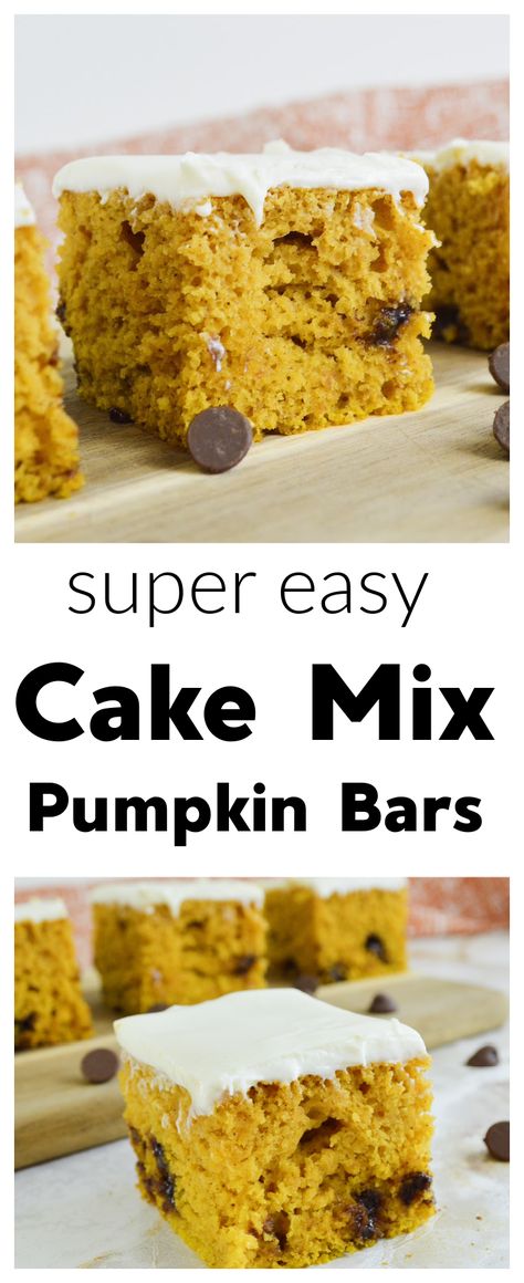 Cake Mix Pumpkin Bars, Quick Pumpkin Desserts, Cake Mix Crust, Pumpkin Cake Mix Cookies, Cake Mix Pumpkin, Easy Pumpkin Bars, Desserts Fall, Pumpkin Cake Mix, Cake Mix Bars