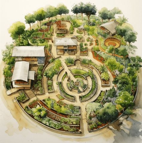 Design Apps, Permaculture Gardening, Permaculture Design, Casas The Sims 4, Farm Design, Earthship, Food Garden, Hobby Farms, Community Gardening