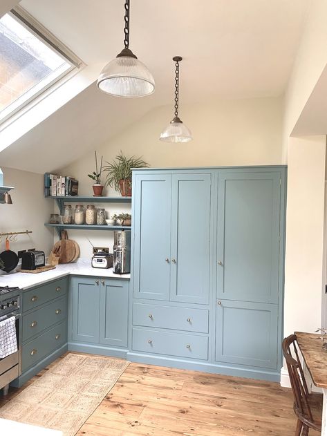 Kitchens & Bathrooms — Oliver Hazael Bespoke Carpentry Trinity Blue Kitchen, Non Fitted Kitchen, Devol Trinity Blue, Victorian House Kitchen, Kitchen Deisgn, Victorian Kitchen Extension, Brett Waterman, Refurbished Kitchen, Blue Shaker Kitchen