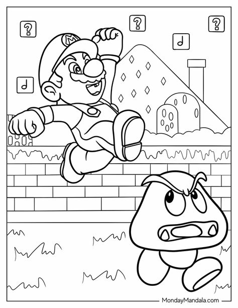 20 Goomba Coloring Pages (Free PDF Printables) Coloring Sheets For Boys, Hello Kitty Princess, Mario Coloring, Super Mario Coloring Pages, Easter Animals, Animals Disney, Fathers Day Coloring Page, Beautiful Coloring Pages, Boy Coloring