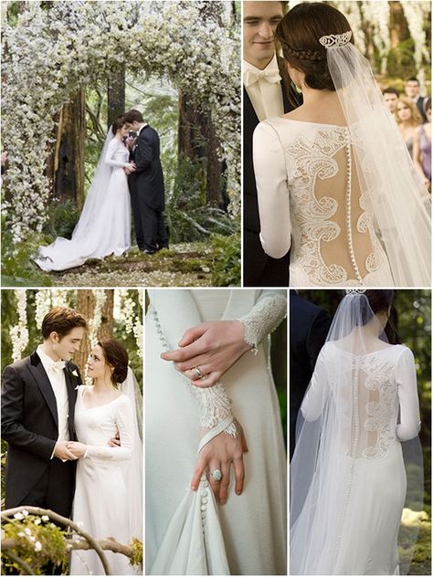 You can hate on these movies as much as you want, but this dress is absolutely perfect! =) Bella Swan Wedding, Swan Wedding Dress, Bella Swan Wedding Dress, Twilight Wedding Dresses, Wedding Dress Reveal, Bella Wedding Dress, Movie Wedding Dresses, Twilight Wedding, Swan Wedding