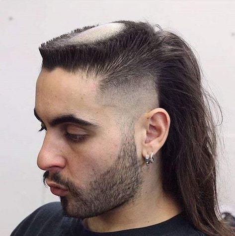 are these making a comeback?  I hope not Monk Haircut, Worst Haircut Ever, Modern Mullet Haircut, Top Haircuts For Men, Flat Top Haircut, Exotic Hairstyles, Monochrome Makeup Look, Mullet Haircut, Modern Mullet