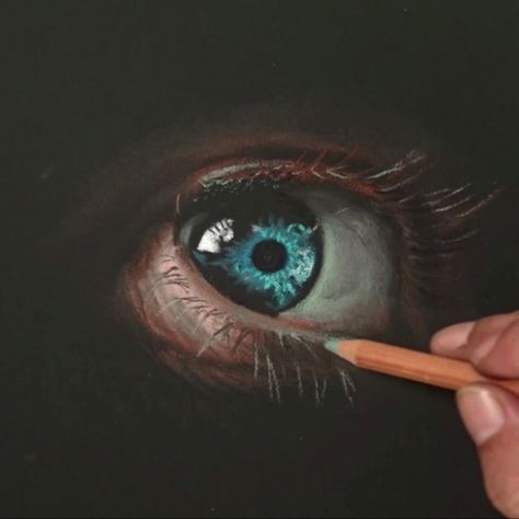 Black Paper Drawing Colored Pencils, Black Paper Art Colored Pencils, Colored Pencil On Black Paper, Draw Eye, Black Paper Drawing, Colored Pencil Artwork, Pastel Artwork, Paper Pencil, Pastel Paper