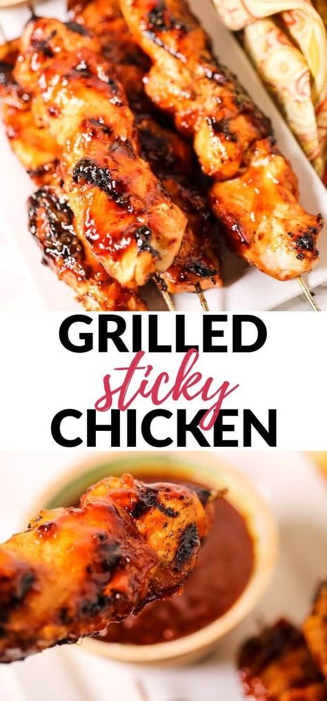 Chicken Murphy, Chicken On A Stick Recipe, Chicken Kabobs On The Grill, Grilled Chicken Breast Marinade, Grilled Ideas, Kebab Marinade, Kabob Marinade Recipes, Summer Party Recipes, Kabobs On The Grill