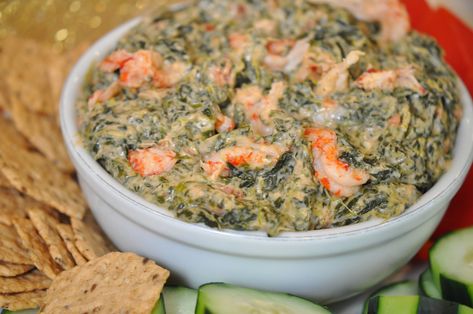 Cheesy Spinach Dip, Crawfish Dip, Party Appetizer Recipes, Healthy Spinach Dip, Best Spinach Dip, Shrimp Dip Recipes, Party Food Easy Appetizers, Cheddar Dip, Creamy Spinach Dip