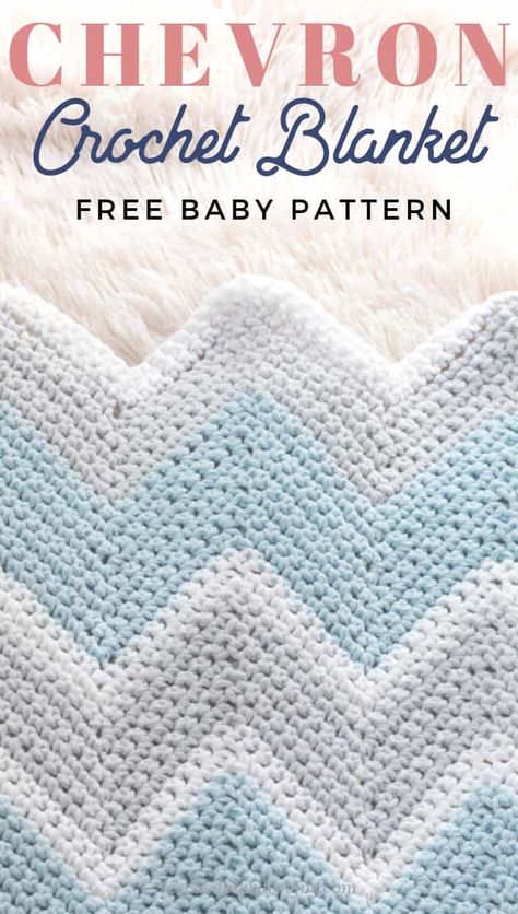 Make this single crochet chevron baby blanket pattern - Free Crochet Blanket Pattern by Rescued Paw Designs Chevron Crochet Blanket, Crochet Zig Zag, Chevron Crochet Blanket Pattern, Crochet Chevron Baby Blanket, Chevron Crochet Patterns, Baby Blanket Crochet Pattern Easy, Crochet Ripple Pattern, Zig Zag Crochet, Crochet Blanket Chevron