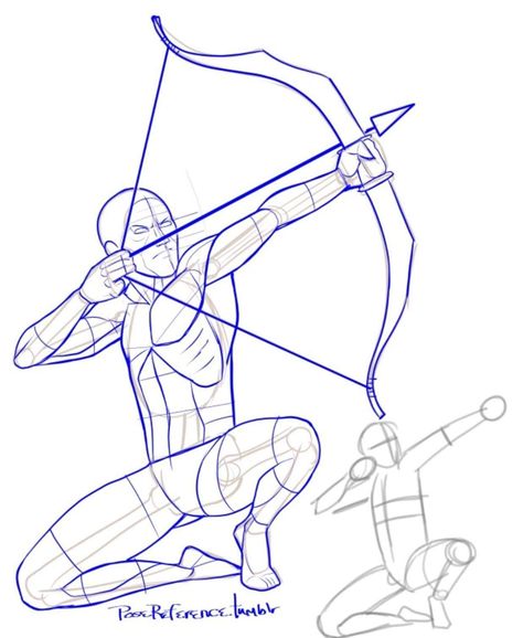 Archer Drawing Male, Anime Archer Pose Reference, Archer Reference Pose Drawing, Female Archer Pose Reference, Archer Pose Reference Drawings, Holding Bow And Arrow Reference Drawing, Archer Drawing Poses, Archery Pose Reference Drawing, Archer Pose Reference Male