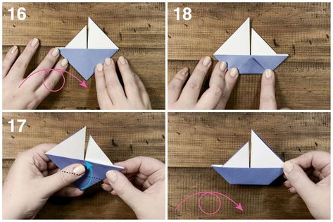 Magazine Paper Crafts, Architecture Origami, Boat Card, Paper Crafts Magazine, Origami Ball, Origami Wedding, Origami Boat, Origami Decoration, Origami Envelope