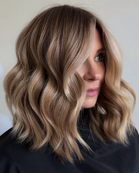 Dark Blonde Hair with Teasy Lights Dark Blonde Hair With Balayage, Cool Toned Dark Blonde Hair, Dark Blonde Hair With Bangs, Dirty Blonde With Lowlights, Baby Lights Hair Blonde, Lowlights For Blondes, Dishwater Blonde Hair, Natural Ash Brown Hair, Dimensional Blonde Hair