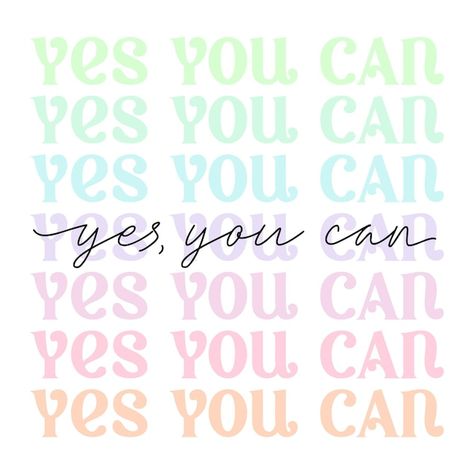 Yes you can cute danish pastel aesthetic... | Premium Vector #Freepik #vector #typography-poster #inspirational-poster #positive-background #motivational-poster Wall Posters Motivation, Pastel Wall Decor Art Prints, Positive Poster Ideas, Pastel Positive Quotes, Retro Positive Quotes, Aesthetic Pastel Poster, Yes You Can, Pastel Aesthetic Posters, Aesthetic Quotes Poster