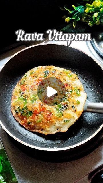 Renuka Salunke on Instagram: "Rava Uttapam 😍
Ingredients 👇 
Rava / Semolina - 1 Cup 
Dahi /Curd - half Cup 
Baking soda - half tbsp 
Rice flour - 2 tbsp 
Water - half Cup 
Salt to taste 
Chopped onion 
Green chilli 
Carrot 
Capcicum 
Tomato 
Coriander leaves 
Oil 
.
.
.
.
.
For more food updates 
Follow 👣 👉 @homecheff_renu
.
.
.
.
.
.
.
Like share comments and save for later 🤗 
.
.
.
.
.
.
#uttapam #rava #recipe #dosa #reels #foodreels #explore #viral #homecheff_renu #foodies" Rava Dosa Recipe Hebbars Kitchen, Rava Uttapam Recipe, Rava Recipes, Rava Dosa Recipe, Uttapam Recipe, Rava Dosa, Hebbar's Kitchen, Dosa Recipe, Curd Recipe