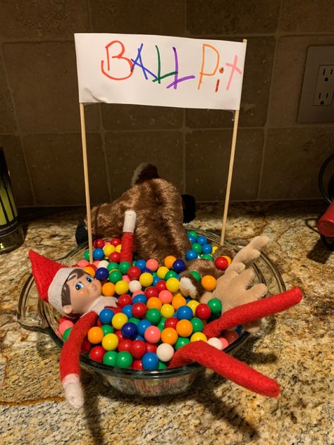 Bubble gum ball pit Elf Ball Pit, Ball Pit, School Age, On The Shelf, Bubble Gum, Elf On The Shelf, Gum, Elf, Bubbles