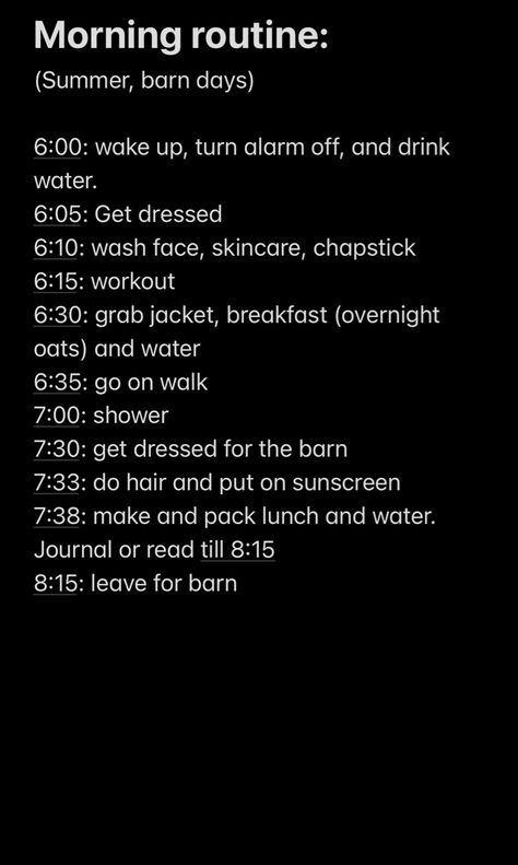 Horse Morning Routine, Equestrian Morning Routine, Equestrian Routine, Summer Morning Routine, The Perfect Morning Routine, Perfect Morning Routine, Workout Drinks, Breakfast Oats Overnight, School Routine For Teens