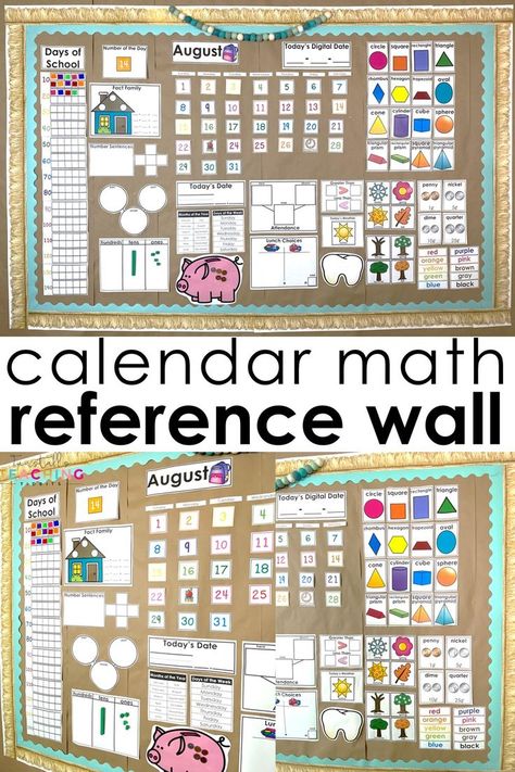 Kindergarten Calendar Wall, Tk Crafts, 1st Grade Calendar, First Grade Calendar, Maths Wall, Math Focus Walls, Math Calendar, Classroom Organizer, Class Calendar