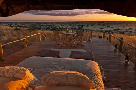 Having counted the shooting stars and listened to the call of the African wilderness, you’ll wake at sunrise and head back to Tswalu Kalahari via a traditional game drive, a morning walk, or even by horseback – why not?  #Africa #love #nature #travel #holiday #vacation Luxury Lodges, African Skies, Luxury Safari, Outdoor Bedroom, Safari Lodge, Open Sky, Sleeping Under The Stars, Game Reserve, Romantic Travel