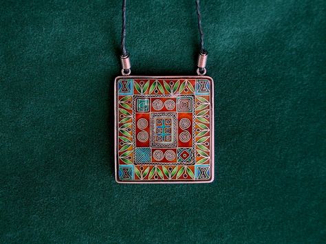 Cloisonne enamel necklace Enamel Amulet Necklace With Large Pendant, Enamel Amulet Necklaces With Large Pendant, Cloisonne Enamel Jewelry, Cloisonne Jewelry, Antique Silver Jewelry, Painted Jewelry, Hand Painted Jewelry, Eye Pins, Enamel Necklaces