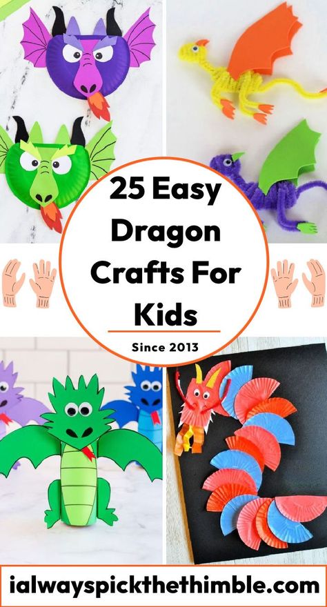 Dragon Craft Preschool, Dragon Crafts For Toddlers, Chinese Dragon Craft For Kids, Dragon Crafts Preschool, Dragon Crafts For Kids, Girl Birthday Party Crafts, Crafts Fir Kids, Craft Dragon, Paper Dragon Craft