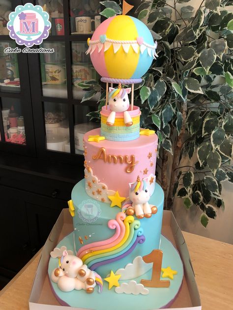 Cake Designs For Baby Girl 1st Birthday, Rainbow Theme Cake 1st Birthdays, Unicorn Cake Two Tier, Unicorn Themed Birthday Cake, Unicorn Theme Cake Design, Unicorn Cakes For Girls Birthday, Unicorn Princess Cake, Unicorn Birthday Cake Ideas, Cake Unicorn Birthday